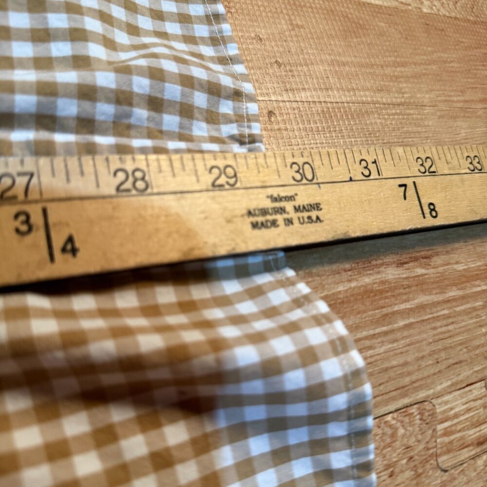 Tommy Hilfiger Men’s XL Classic Fit Gingham Button Down Tan White - Picture 10 of 11